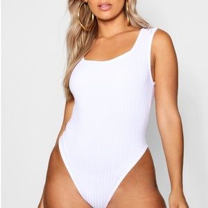 Plus Square Neck Ribbed Body Suit